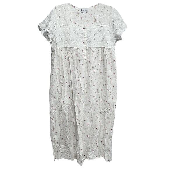 Victorian The 1 For U Crochet Elizabeth Lace Nightgown Dress XL White Floral - Picture 1 of 7